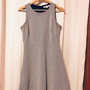 Loft Striped Fit and Flare Dress